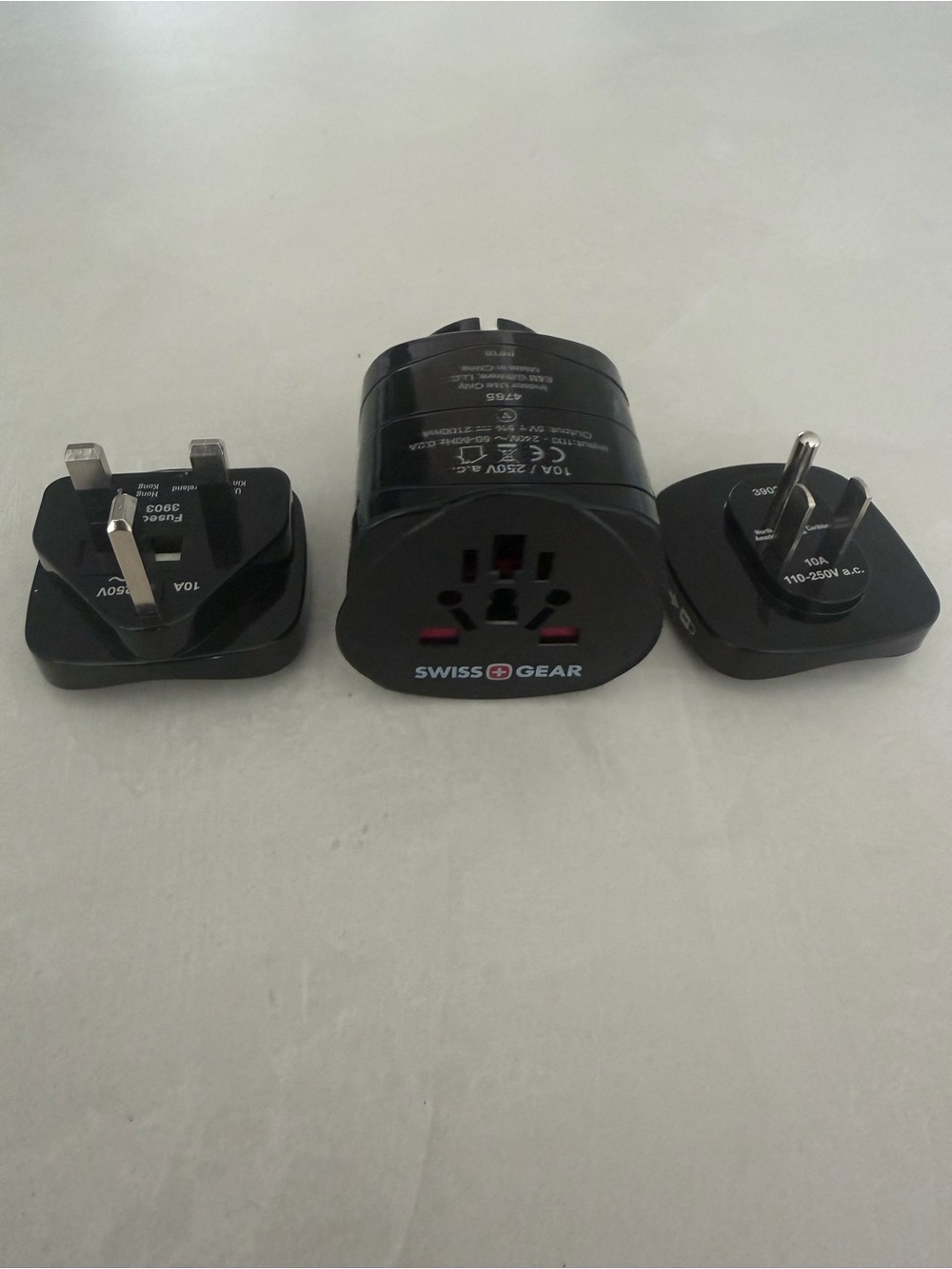 SwissGear Black Universal Travel Power Adapter with Interchangeable Plug Heads